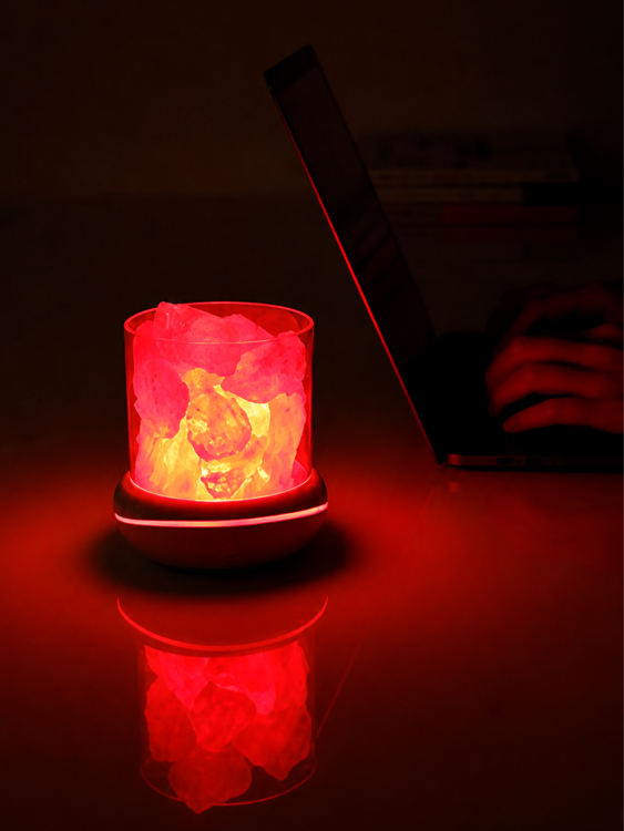 Светильник декоративный настольный ночник RGB с кристаллами соли Огонёк OG-LDP23